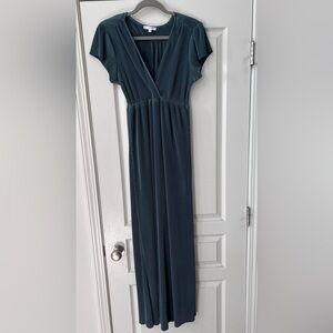 Baltic Born Athena Pleated Short Sleeve Maxi Dress Small Womens